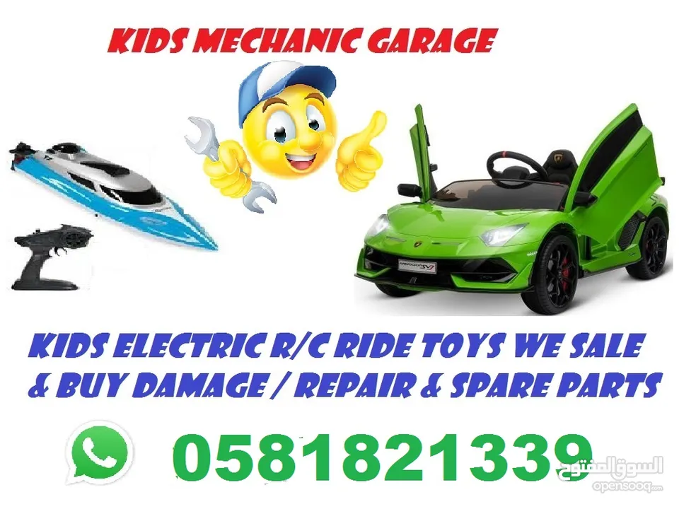 RC kids cars, boats, bikes, parts and repairs by WhatsApp in Description
