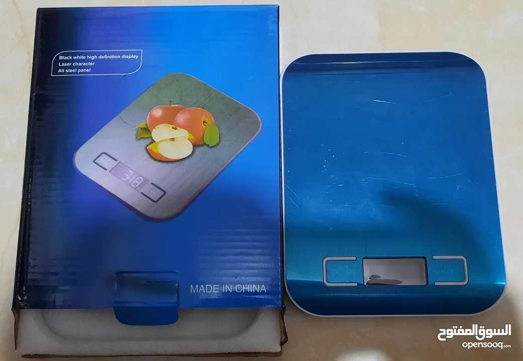 ميزان دقيق بالغرام لغاية 5 كيلو منزل او محل او مطبخ ستانلس معدن شاشه LCD ميزان طعام ميزان نادي