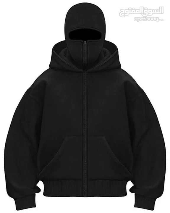 جكيت اللثام الترند  من نمرة S إلى XXL متوفر باللون الاسود