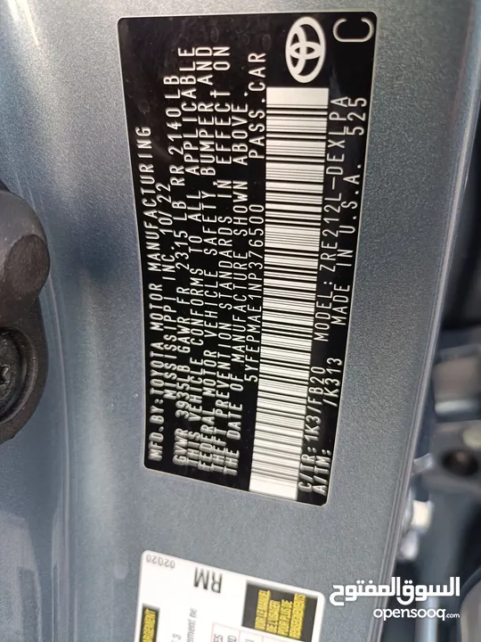 2022 toyota Corolla LE import From USA
