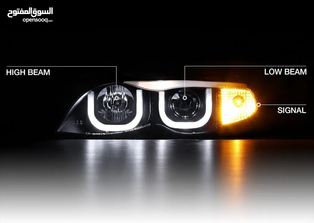 ‏  New Lights BMW 2003/04 E46 Sedan طقم اضاءة امامي، خلفي، كشافات، جديد.  BMW E46