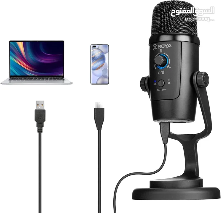 مايك تسجيل من براند بويا الأصلي الاحترافي ستريم يوتيوب Boya BY-PM500 Mic for PC & Smart Phone