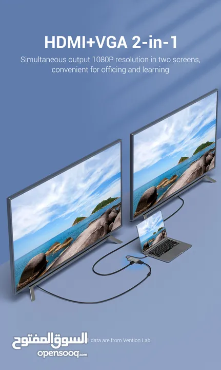 تحويلة  Type-C Docking station (6-in-1)
