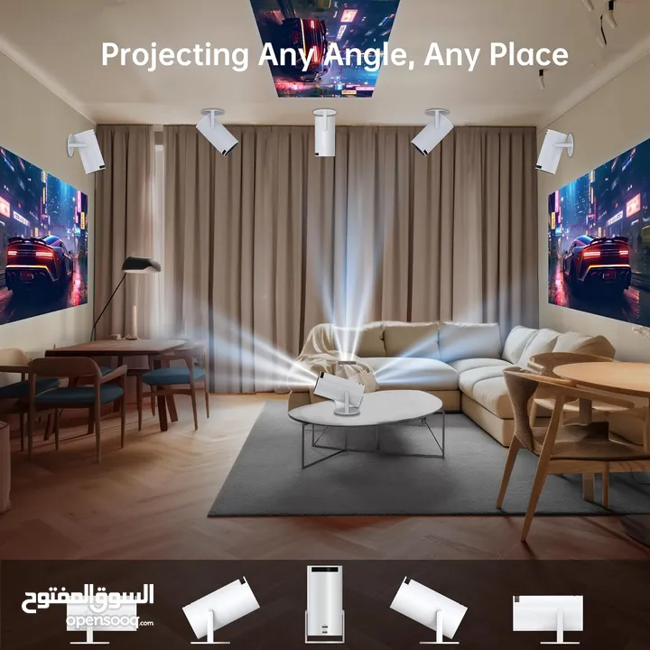 بروجيكتور عالي الدقة اندرويد ويندوز ابل وايفاي 5 جي Projector Universal HY300 4K Auto Keystone
