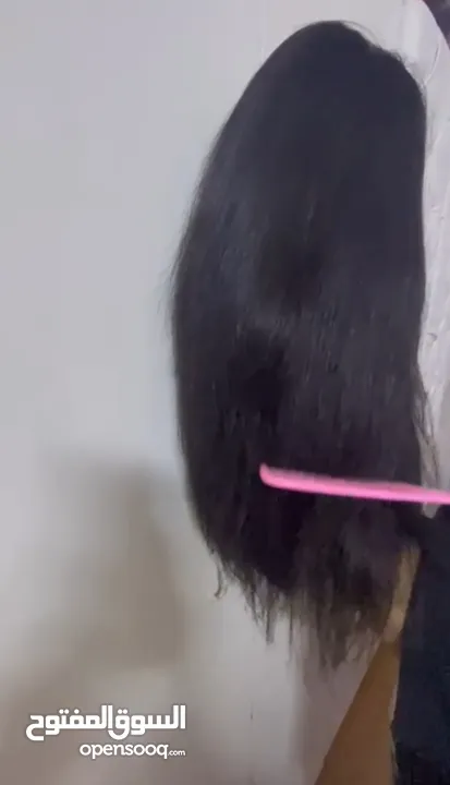 باروكة شعر طبيعي هندي  ووصلات شعر حرارية نخب اول مع لاصق هدية ممكن غسلهم واستشوارهم بشكل مستمر