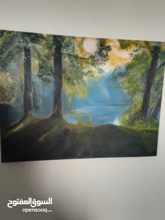 لوحات فنيه رسم ريشه اكراليك للبيع