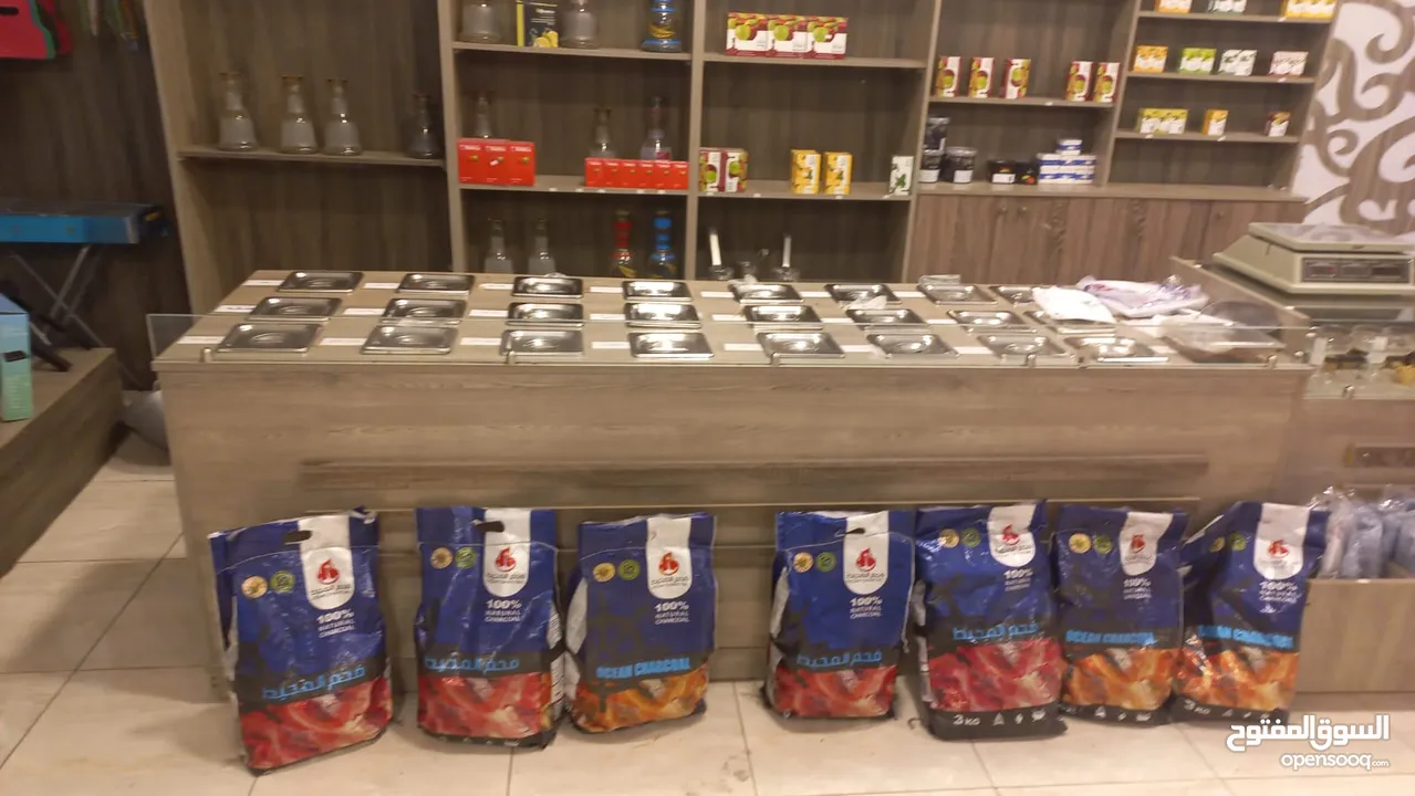 ديكور محل اراجيل خشب