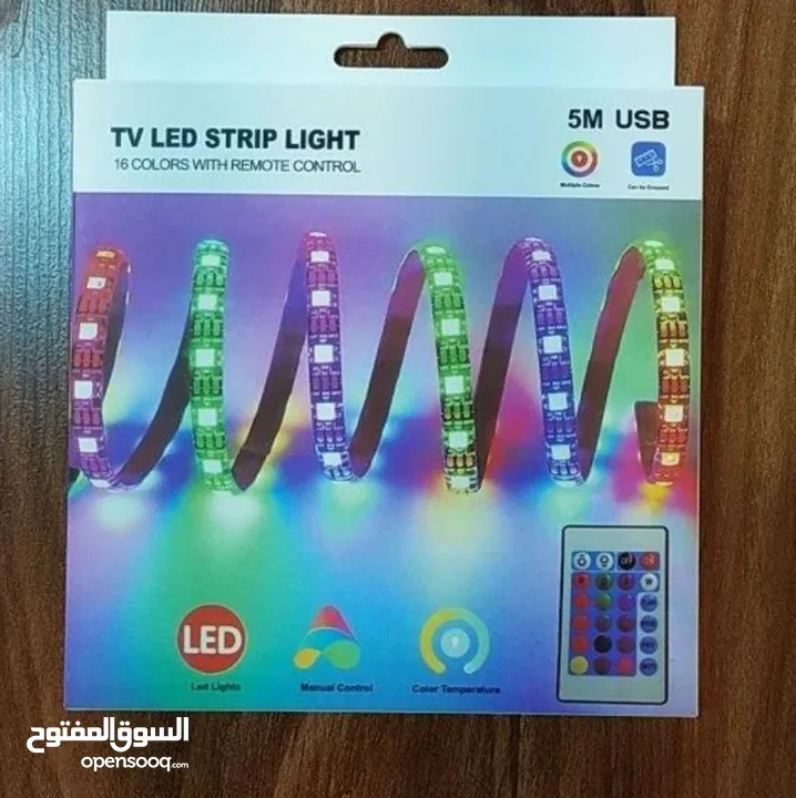 نشرة ضوئية LED  - متغيرة الألوان تحوي على 16 لون متغير عن طريق الريمونت