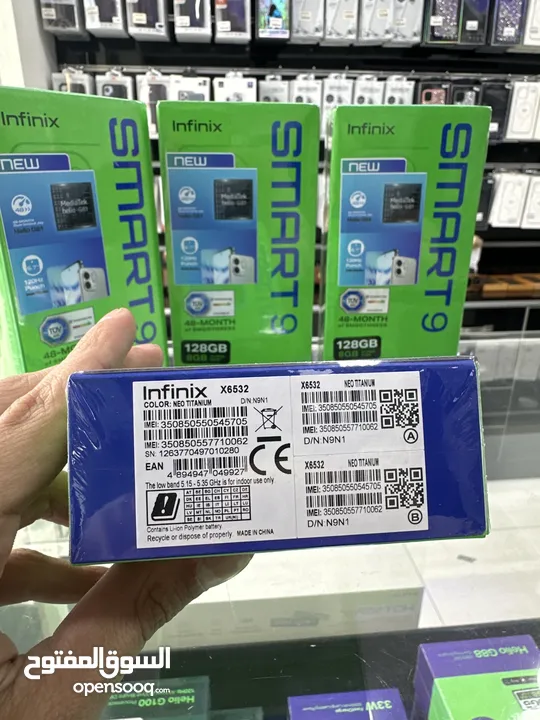 Infinix smart 9 (128GB / 4 RAM) انفنكس سمارت 9  128 GB  / 4+4 GB RAM كفالة الوكيل سنة