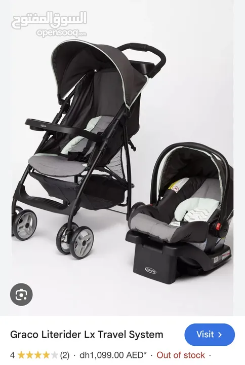 عربة أطفال مع كرسي سيارة جراكو  graco travel system literider