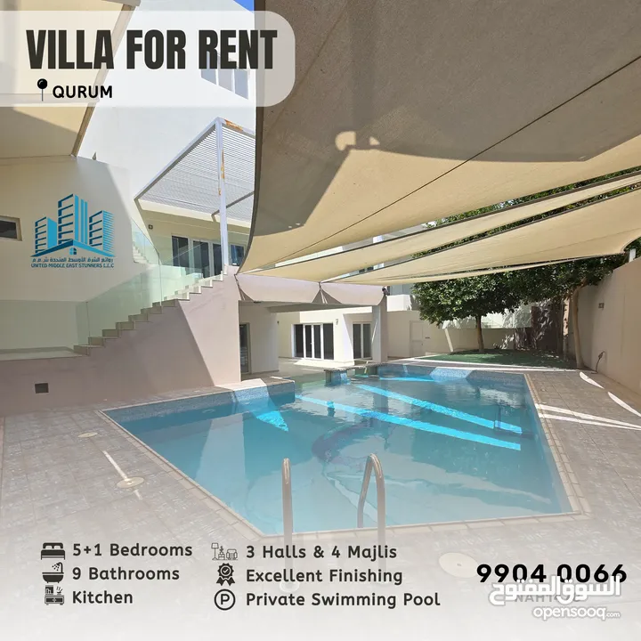 LUXURIOUS 5+1 BR VILLA IN A PRESTIGEIOUS AREA IN QURUM WITH POOL