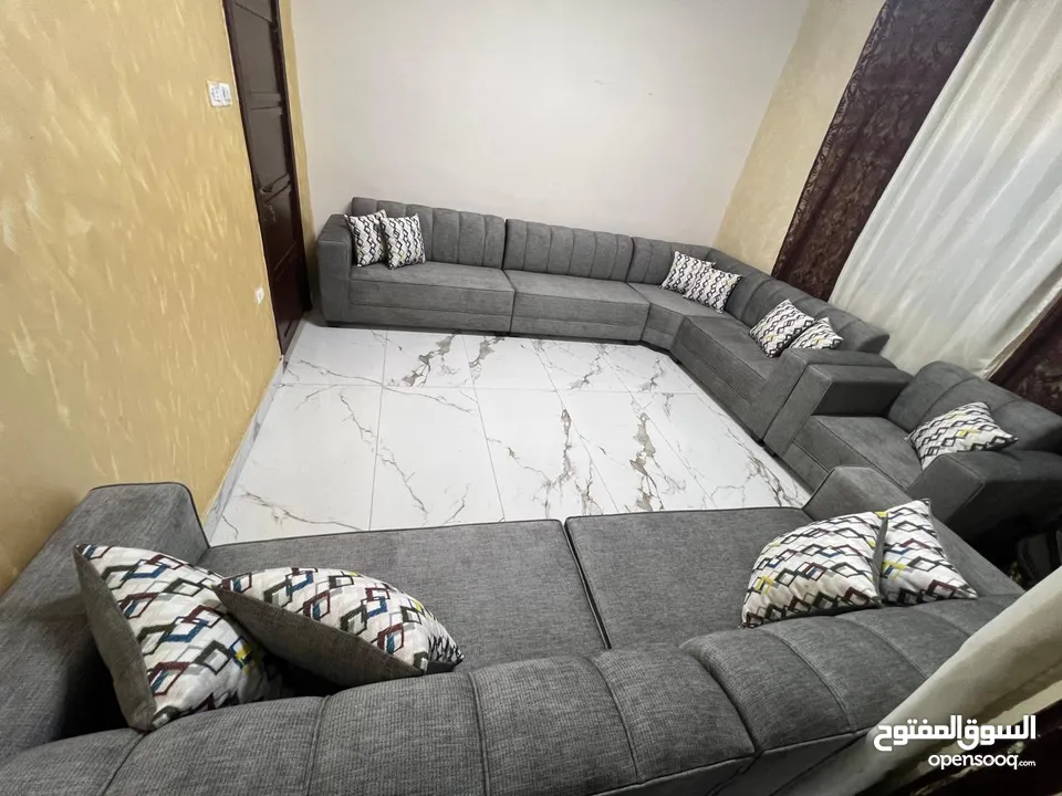 اطقم كورنرات تفصيل جديد ستايل امريكي  من افضل انواع الخشب والقماش والاسفنج  مع امكانية تغيير اللون