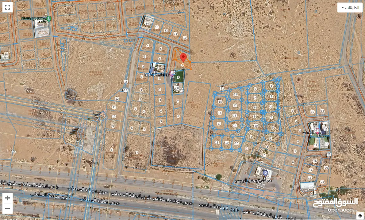 قطعتين ارض شبك سكني في ولاية بركاء - الرميس مساحة الأرضين: 1250 متر سعر الأرضين: 48 ألف ريال عماني