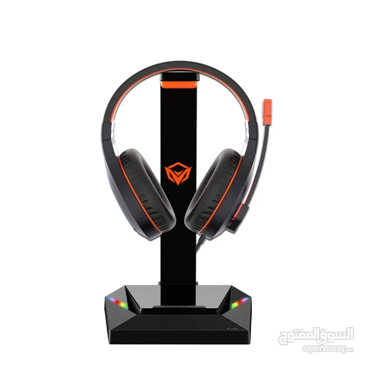 Meetion U003 RGB Stand For Gaming Headphone حامل قاعدة سماعات مضاءة مع مداخل