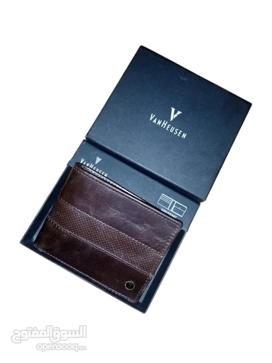 محفظة رجالي VANHEUSEN ثنائية الطي جلد اصلي طبيعي 100 ٪ VANHEUSEN Men's Wallet 100% Genuine Leather