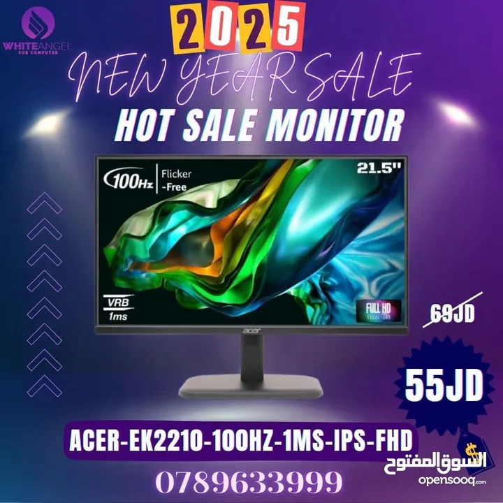 عرض جديد شاشه جيمنج من ايسر 22" 100HZ IPS  جديده ب 55 د فقط