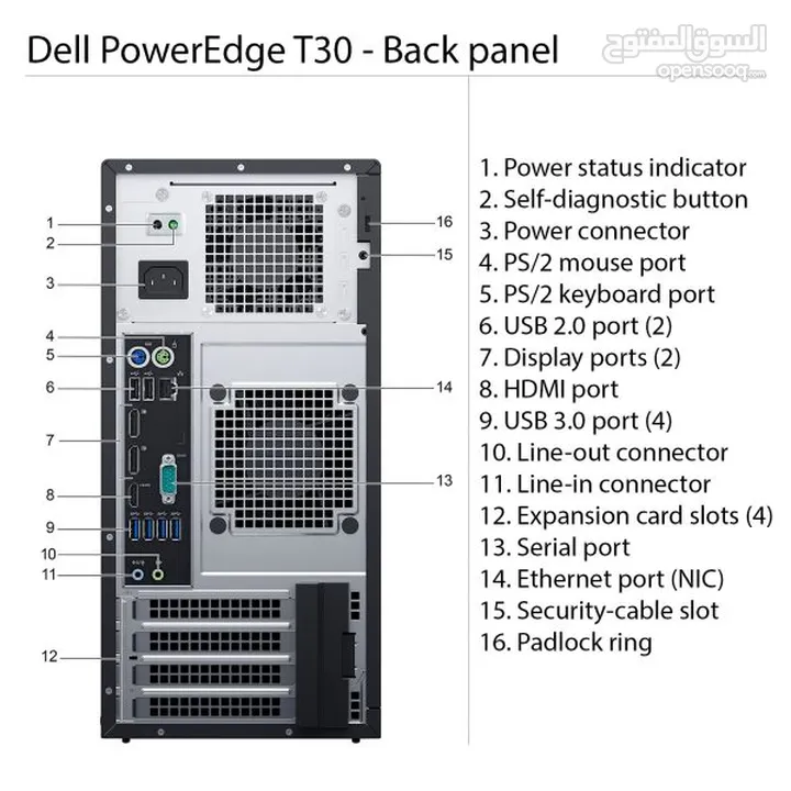 Dell PowerEdge T30 tower Server - 1 x Intel Xeon E3-1225 v5 Quad- 2TB HHD  32GB SSD 512 m.2 NVME