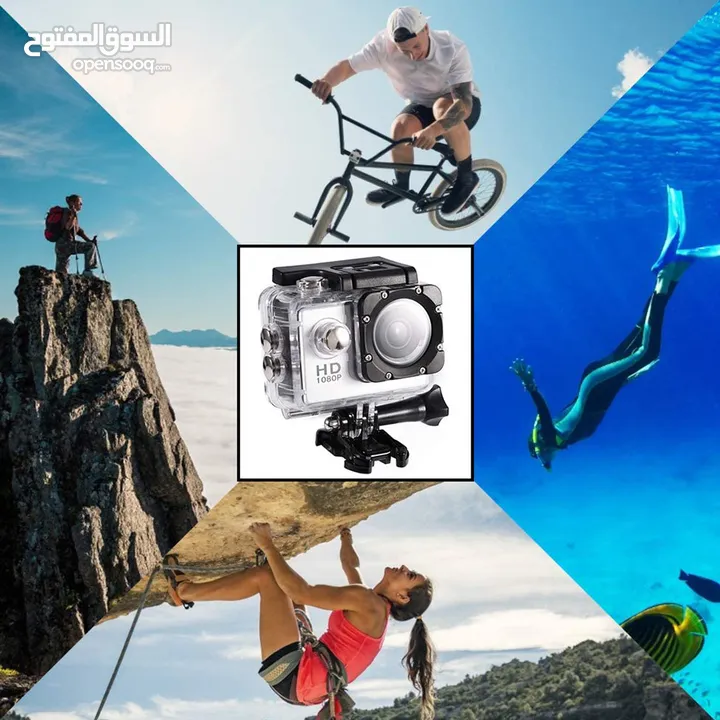 كاميرا بتقنية HD مثالية لركوب الدراجات والقيادة والغوص.