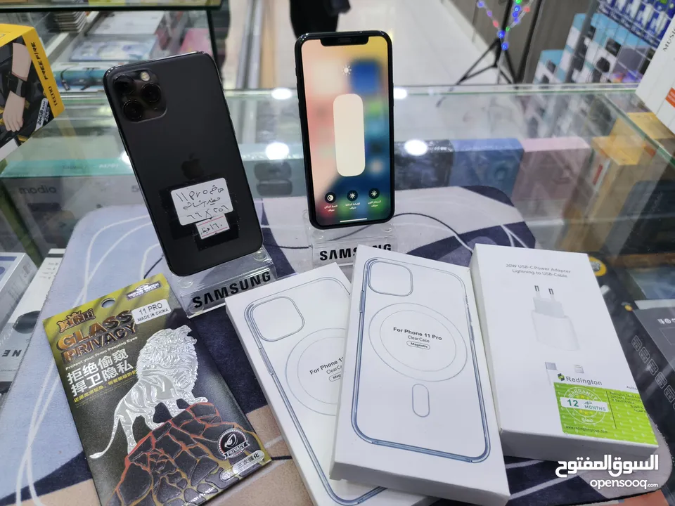 تفاح وصل iphone 11 pro جيجا 256 مغير فقط شاشة اصلية معه بكج هدية متوفر توصيل
