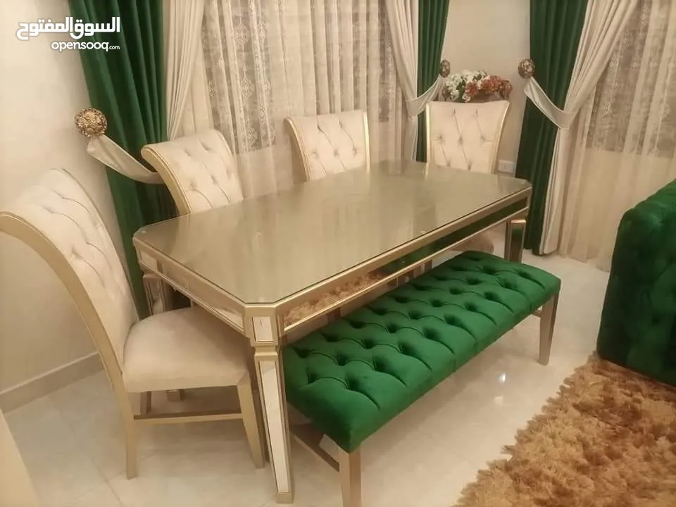 سفرة 6 كراسي بسعر الجملة خشب لاتيه وزان متوفر بجميع الالوان والموديلات حسب الطلب للاستفسار