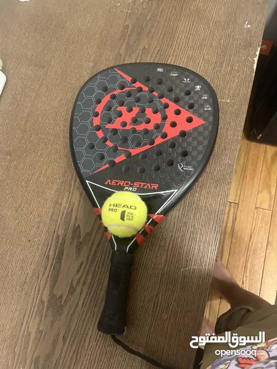Padel racket for sale like new Areo star pro with one head pro ball