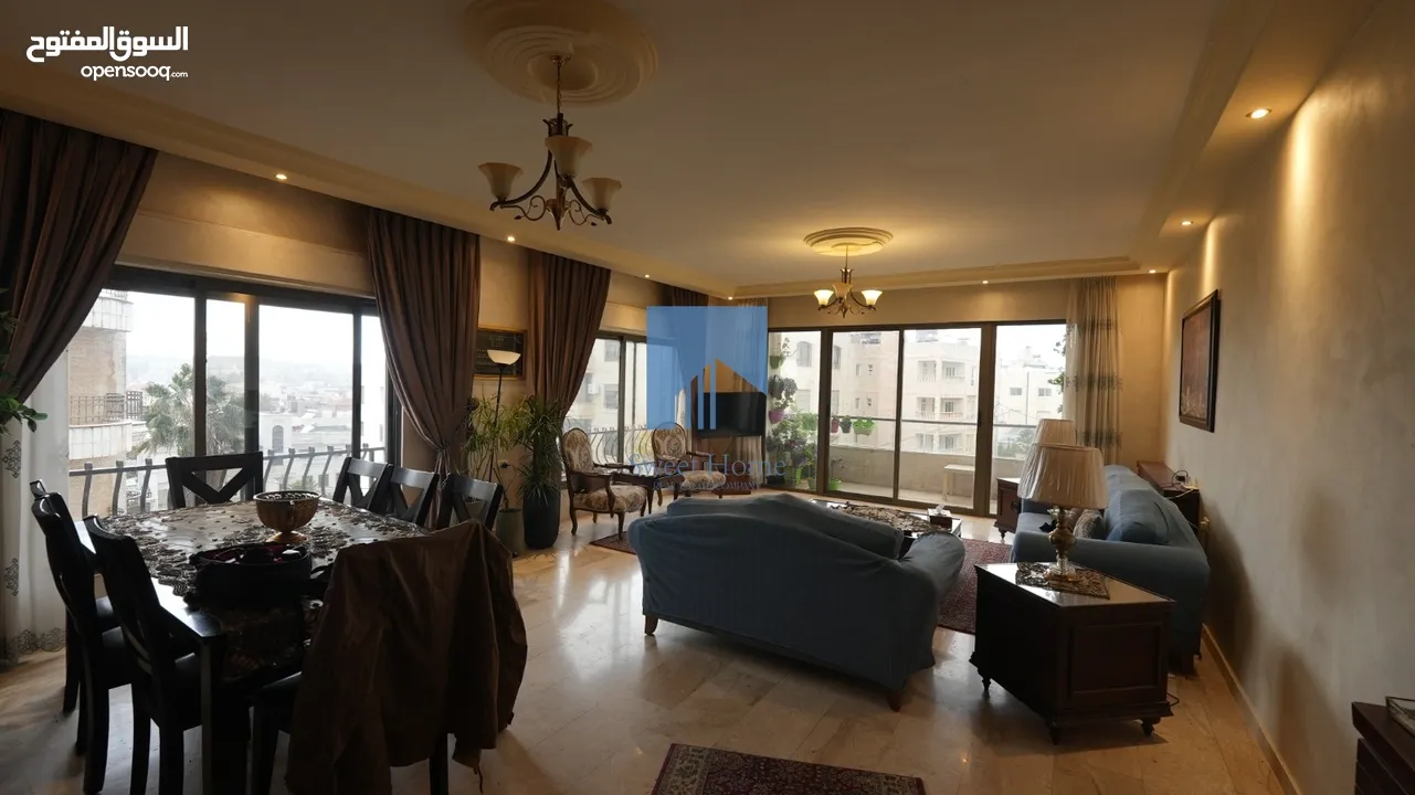شقة فاخرة للبيع في أجمل مواقع خلدا - العوجانية  - قرب الهمشري طابق ثاني 250م تشطيب سوبر ديلوكس