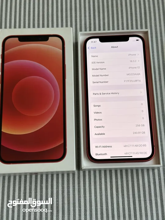 Iphone 12 red 256GB used like new