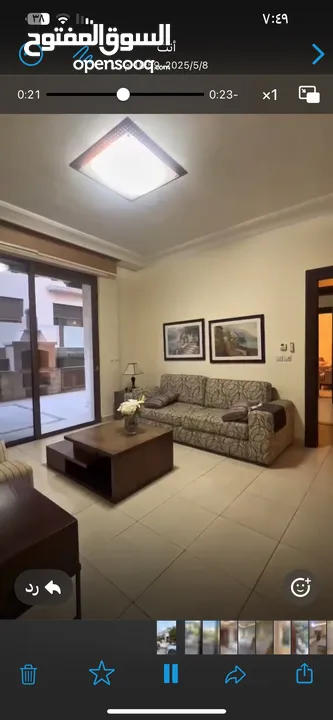 شقة  ارضية مفروشة  للإيجار السنوي والشهري في عبدون