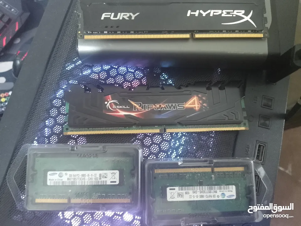 رامات ddr3  لابتوب و بي سي جيمينج و ddr4 بي سي  جيمينج التفاصيل الباقية بالوصف