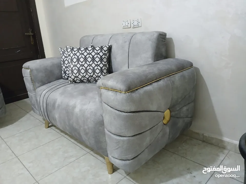 طقم كورنر Spider تفصيل خشب لاتيه وسويد