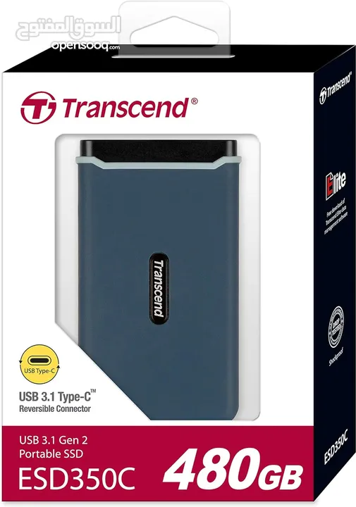 هارديسك داخلي مساحة240 و 480 جيجا بايت ترانسيند Trancsend Portable SSD Hardisk ESD350C 240GB & 480GB
