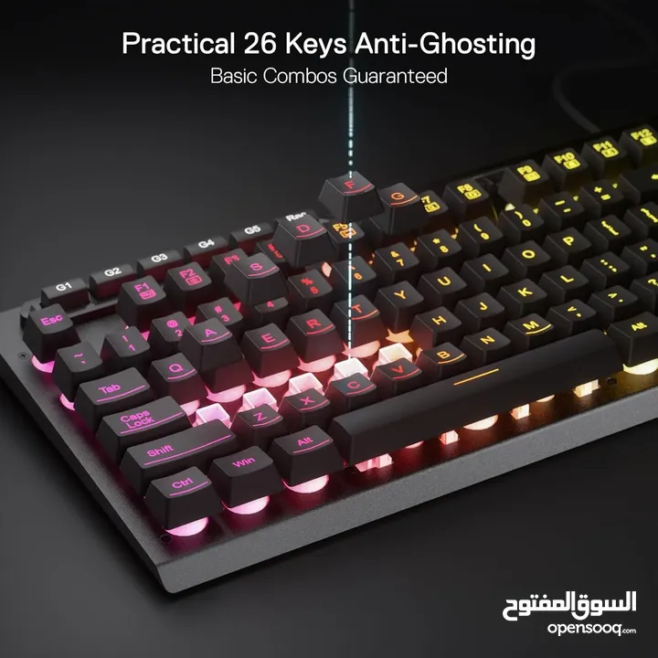 Redragon K513 RGB Membrane Gaming Keyboard, Standard 104 Keys كيبورد ريدراجون جديد Redragon K513 RGB