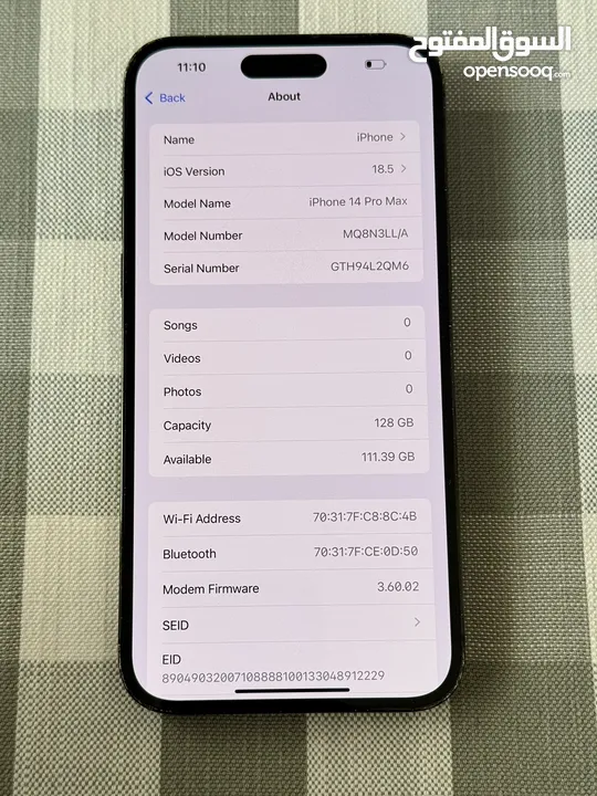 iPhone 14 Pro Max black 128GB used like new/ 445JD