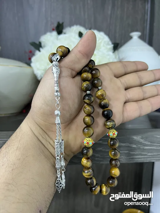 مسبحه مسباح العيد وكشخة عيد الاضحى المبارك سبحه فاتوران كوك يسر حرباء عين النمر بكلايت ابانوس انتيك