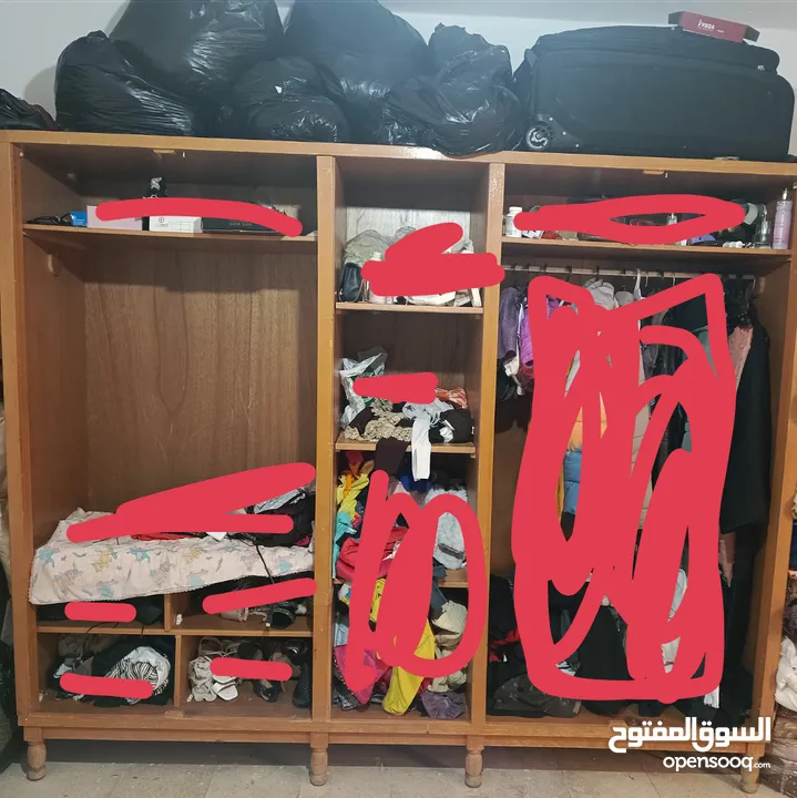 غرفة نوم كامله بحاله جيده