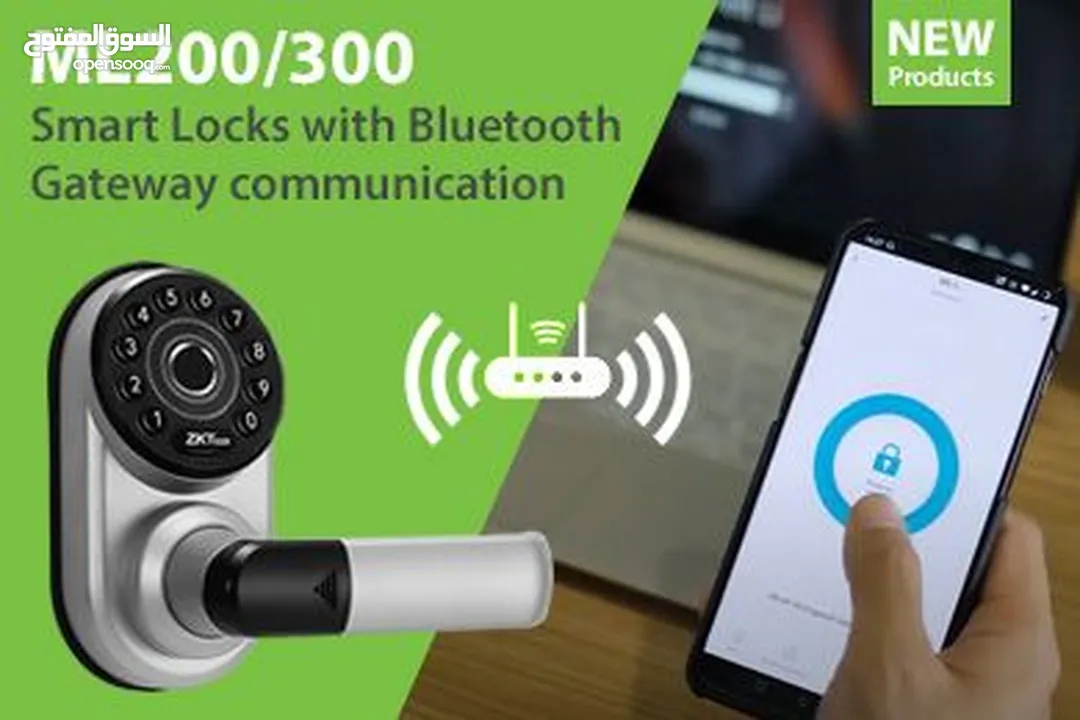 قفل ذكي Smart Lock نوع ZKTeco ML300 بصمة _  رقم سري _ بلوتوث