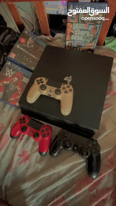 Ps4 pro with 3 controllers and games
