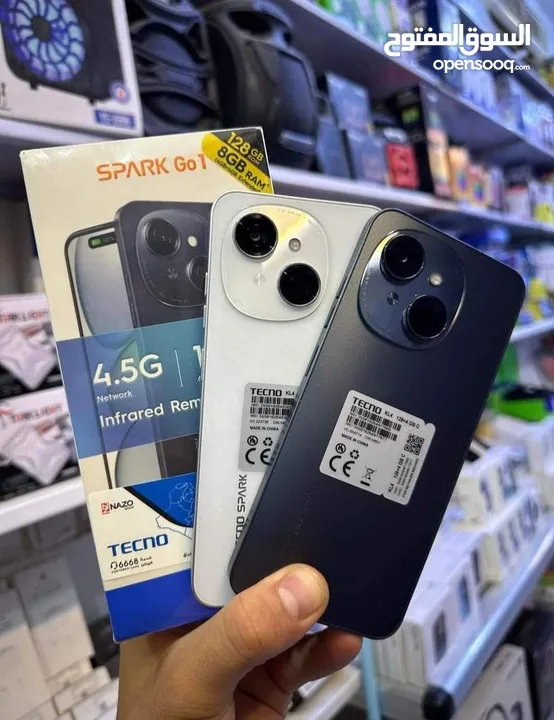 مع سماعه بلوتوث جهاز جديد بلكرتونه Ticno Spark GO رام 6 و  8 جيجا 64 و 128 مكفول سنة متوفر توصيل