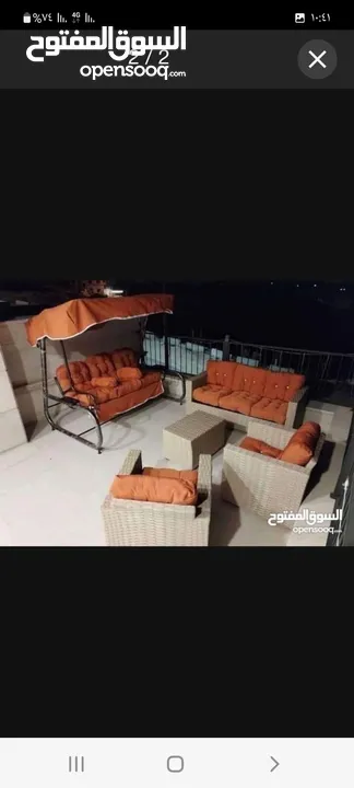 طقم رتان طقم خارجي طقم عضم طقم كنب مرجيحه 3مقاعد مرجيحه عش البلبل كراسي بحر عضم بلاستك طقم كنب