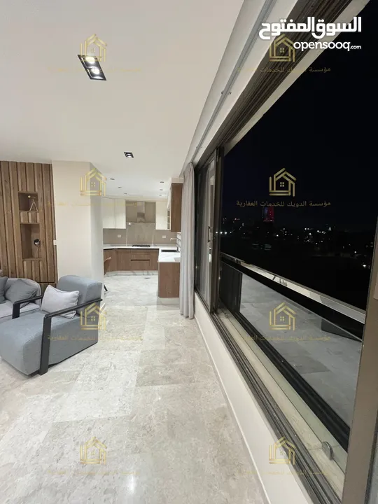 شقة مفروشة فاخرة ثالث مع روف جديد لم يسكن أرقى واجمل مناطق عبدون