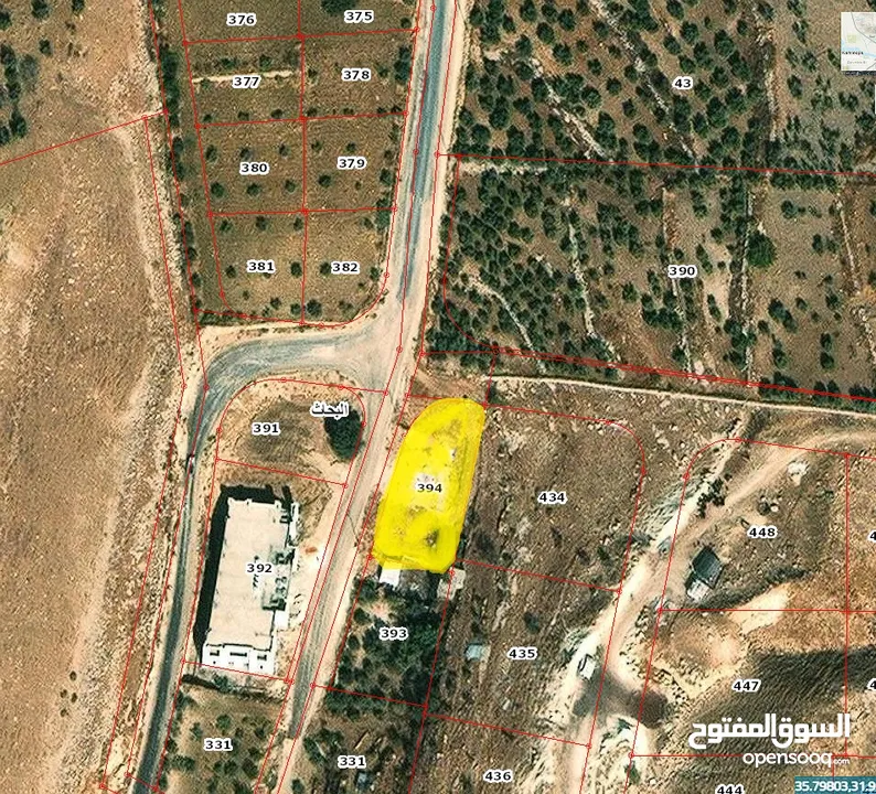 أرض على شارعين من المالك مباشرة في أبو السوس قرب إسكان الأطباء للبيع بسعر مغري