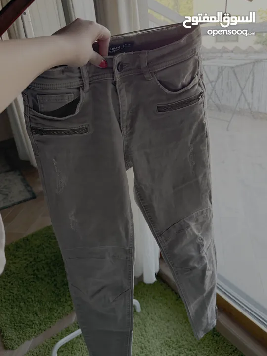 Distressed Skinny Jeans (olive green)