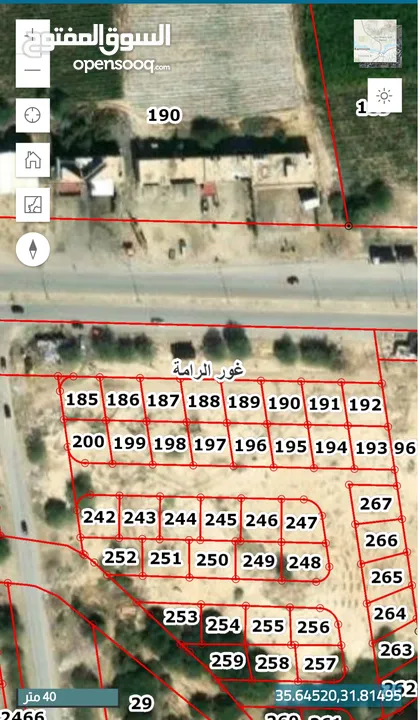 اراضي قرب اشارات الرامة على الشارع الرئيسي مباشرةتصلح لبناء شاليهات مخدومة بالكامل بسعر مغري