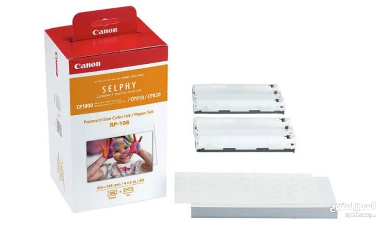 Canon Selphy printer Ink and Paper, 108 sheet of 4x6in paper  حبر وورق طابعة Canon Selphy، 108 ورقة