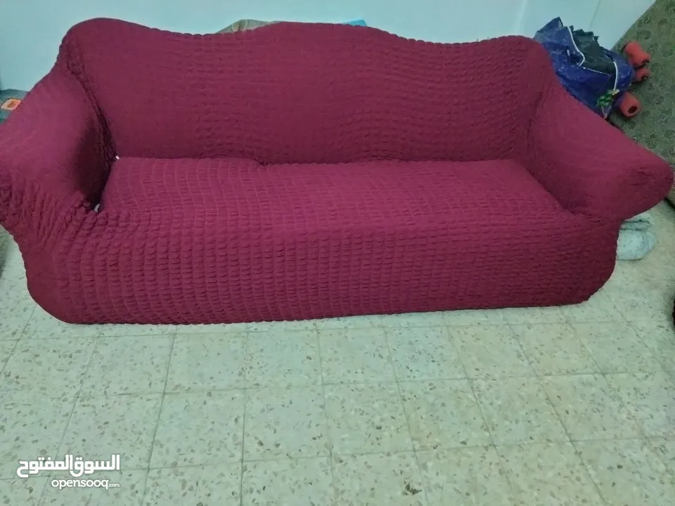 كفر كنب تركي للبيع مستعمل 7 مقاعد  مجوزة وثنائية ومفردتين
