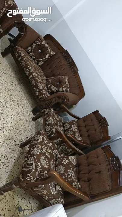 كنب خشب زان ثقيل بحال وكالة 9 مقاعد