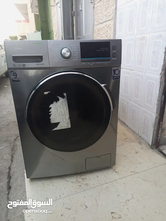 غسالة نوعية Midea 9k inverter  شغاله 100%