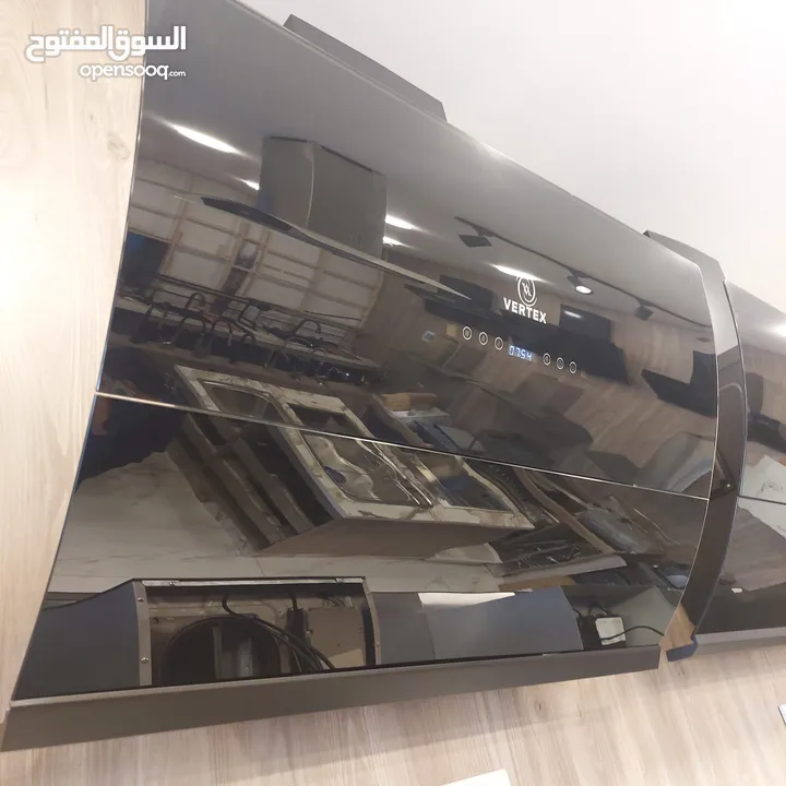 شفاط الشبح الذكي 60سم حرق سعر 110د فقط_قوة شفط 1400 يعمل إشارة اليد شاشة lcd سيكوريت أسود