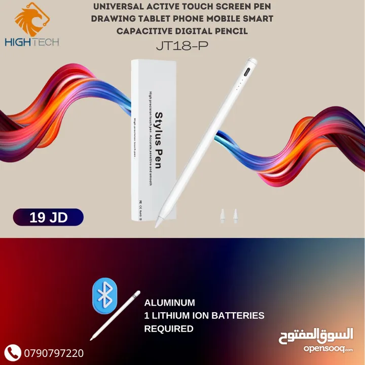 قلم للايباد والتابلت شحن يو اس بي STYLUS PEN JT18-P FOR TABLETS & IPAD