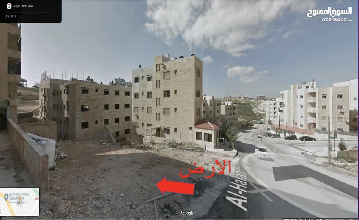 قطعة ارض للبيع في ضاحية الياسمين حوض جحرة الشمالي مطله